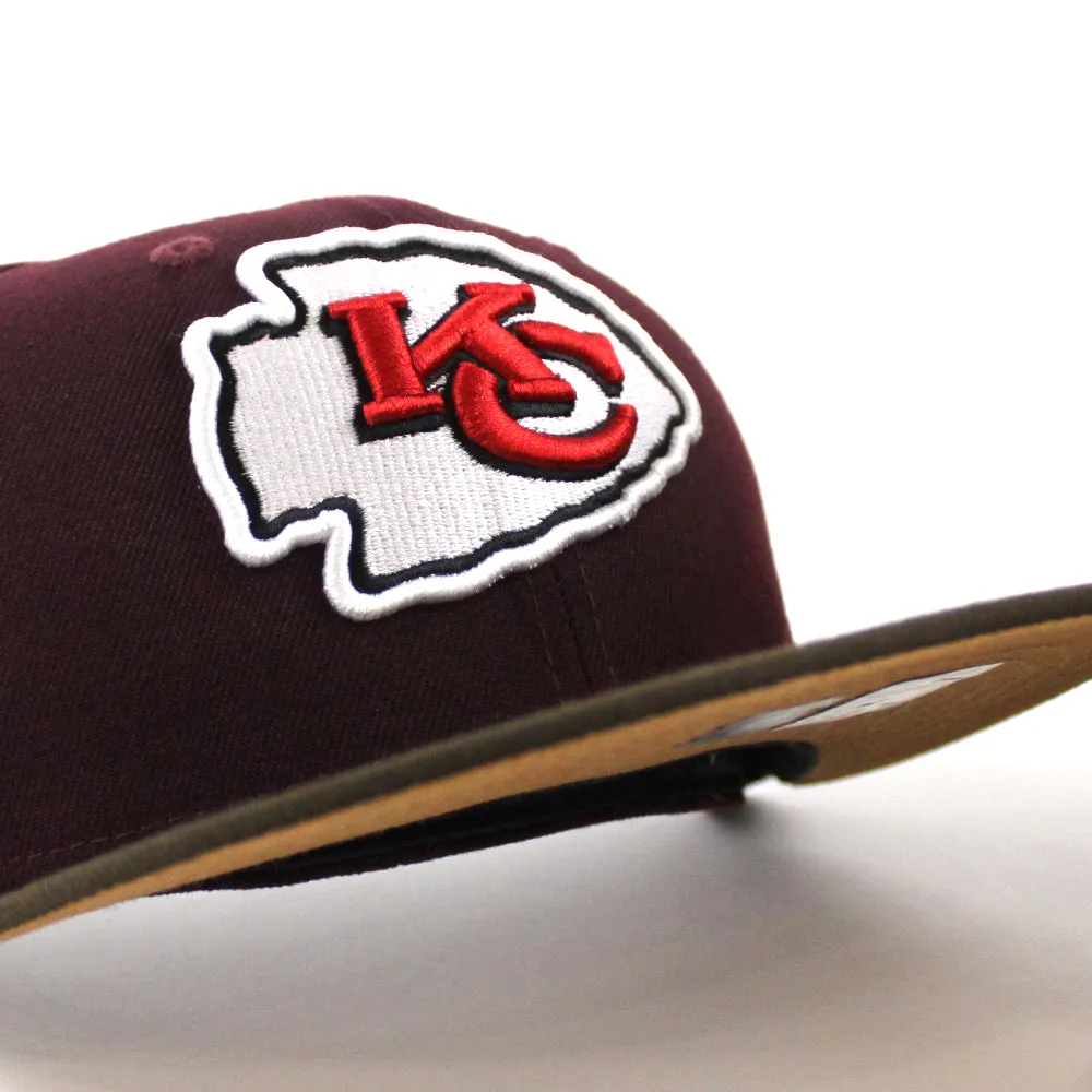 Kansas City Chiefs 40TH ANNIVERSARY 59Fifty New Era Fitted Hat (Maroon Brown Khaki Under Brim)