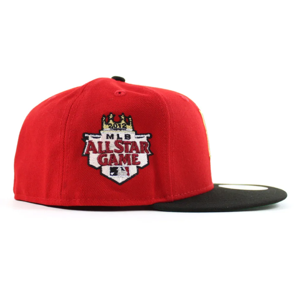 Kansas City Royals 2012 All Star Game New Era 59Fifty Fitted Hat (Scarlet Red Black Green Under Brim)