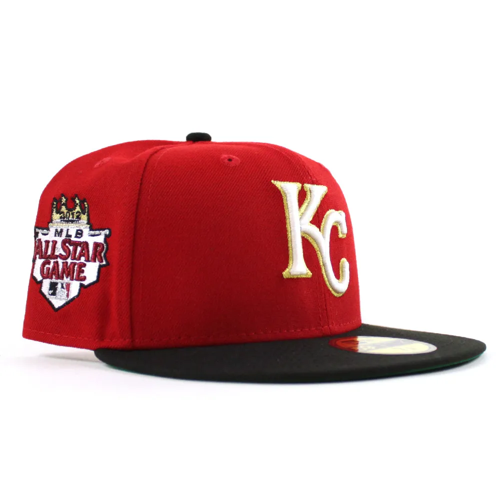 Kansas City Royals 2012 All Star Game New Era 59Fifty Fitted Hat (Scarlet Red Black Green Under Brim)