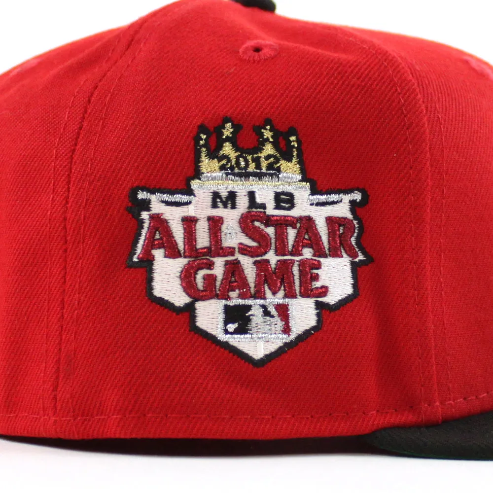 Kansas City Royals 2012 All Star Game New Era 59Fifty Fitted Hat (Scarlet Red Black Green Under Brim)