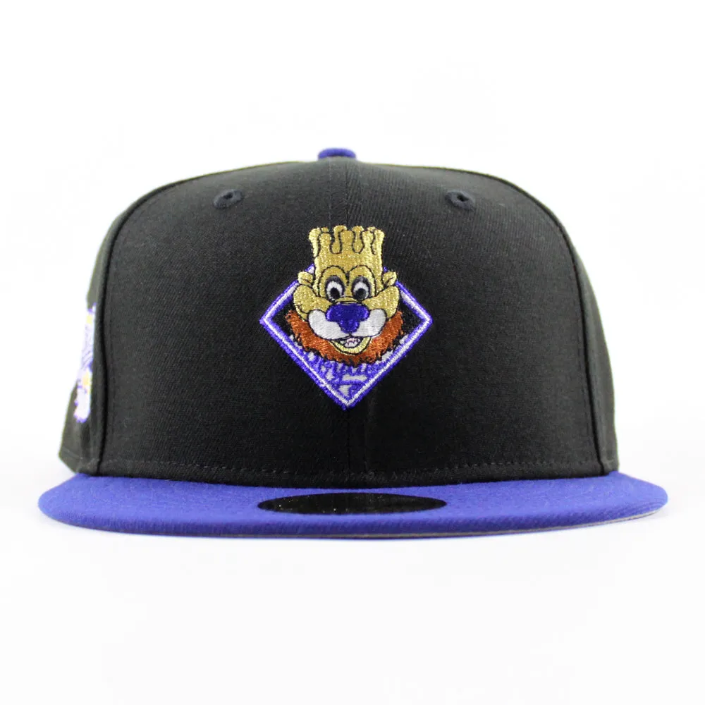 Kansas City Royals 50th Anniversary New Era 59Fifty Fitted Hat (Black Royal Blue Gray Under Brim)