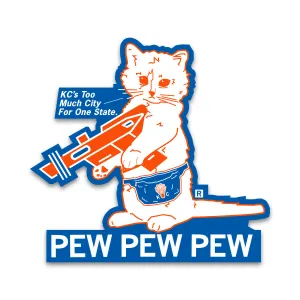KC: Too Much City Pew Pew Pew Die-Cut Sticker