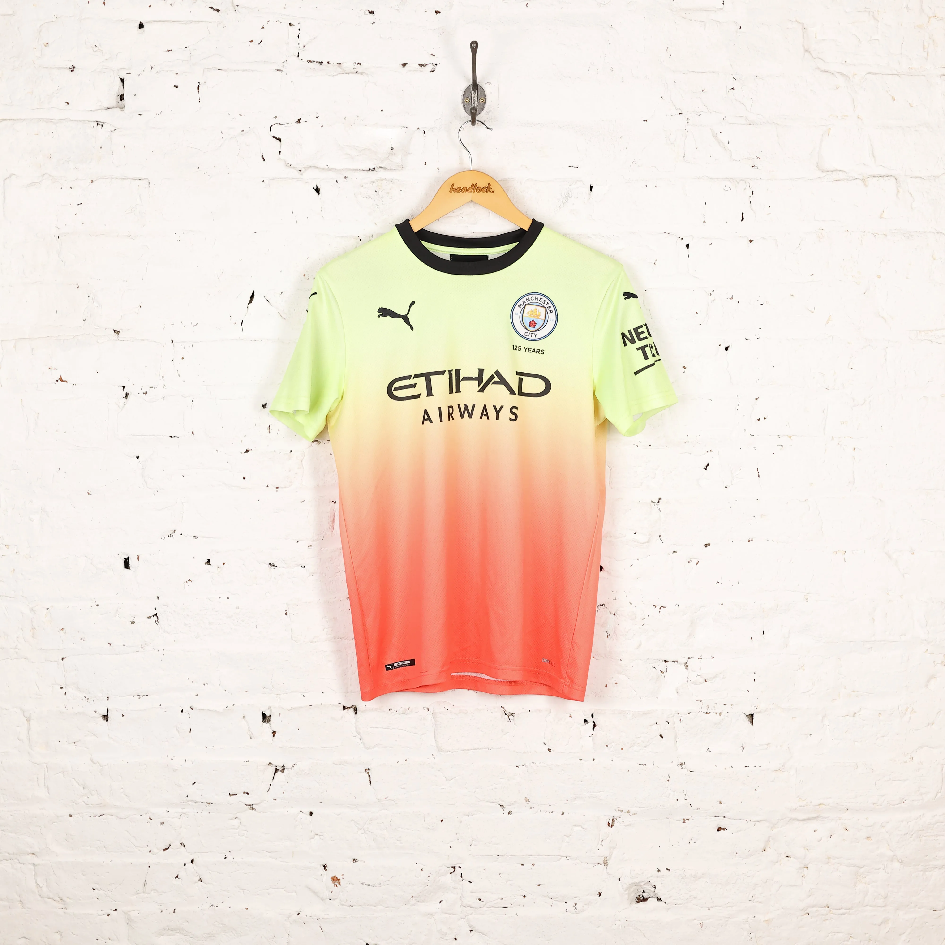 Kids Puma Manchester City 2019 De Bruyne Away Football Shirt - Yellow - XL Boys