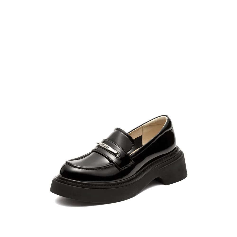 Loafers - Leather Chunky Sole Slip-On Loafer T0051