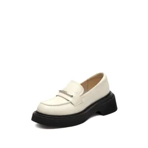 Loafers - Leather Chunky Sole Slip-On Loafer T0051