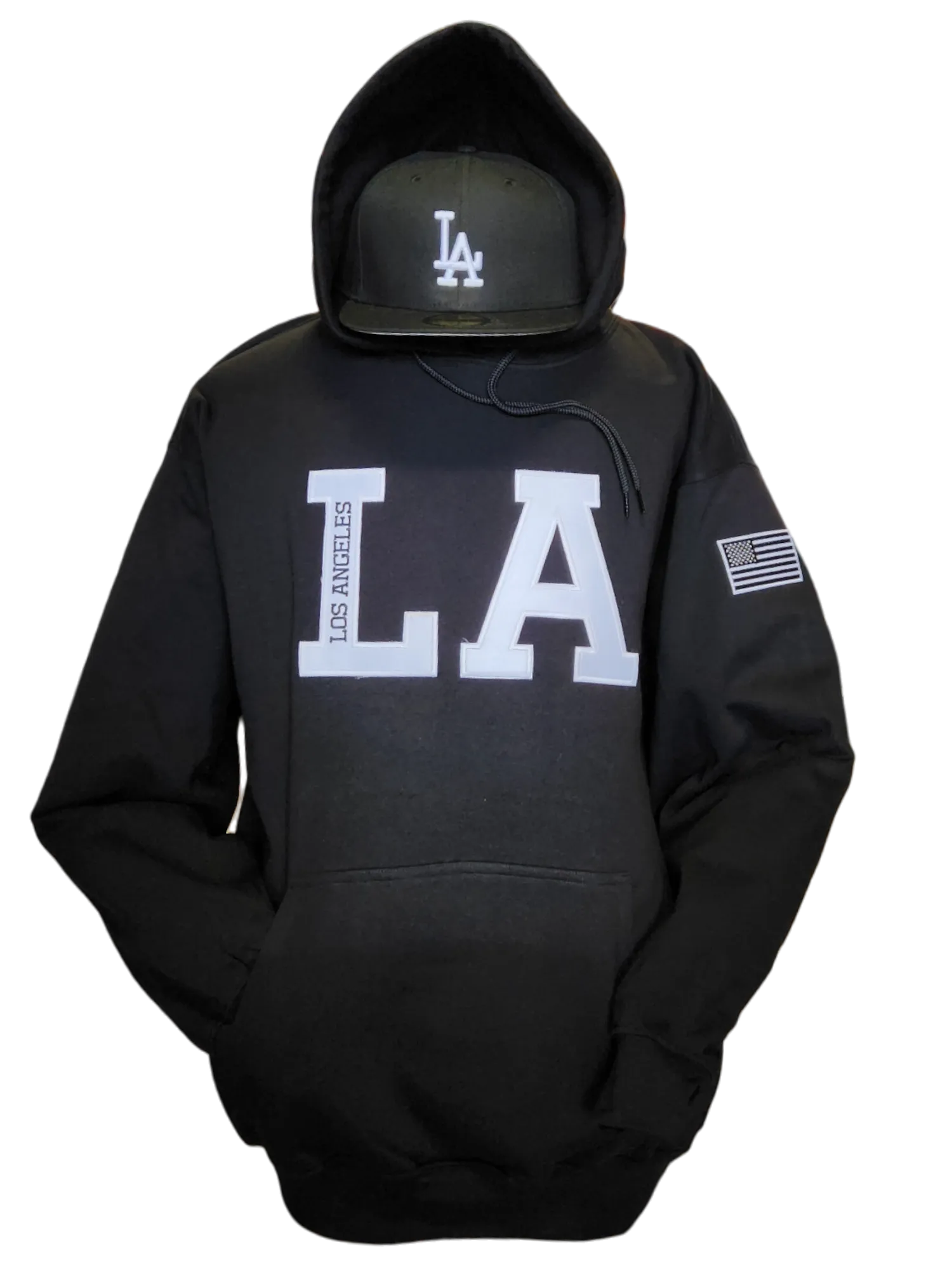 Los Angeles City Hoodie Black White