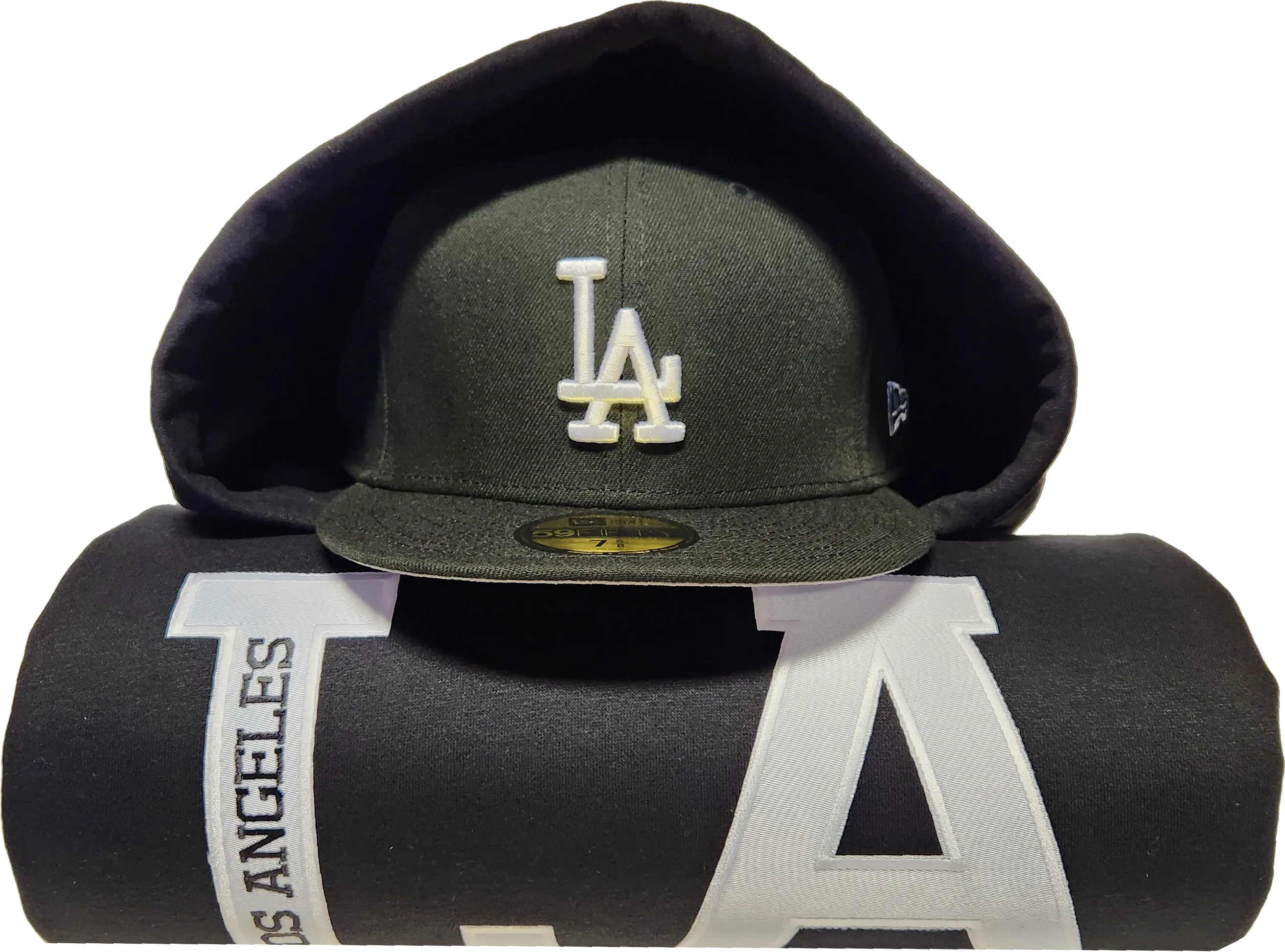 Los Angeles City Hoodie Black White
