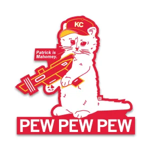 Mahomey Pew Pew Pew Die-Cut Sticker