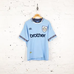Manchester City 1994 Beagrie  Umbro Home Football Shirt - Blue - L