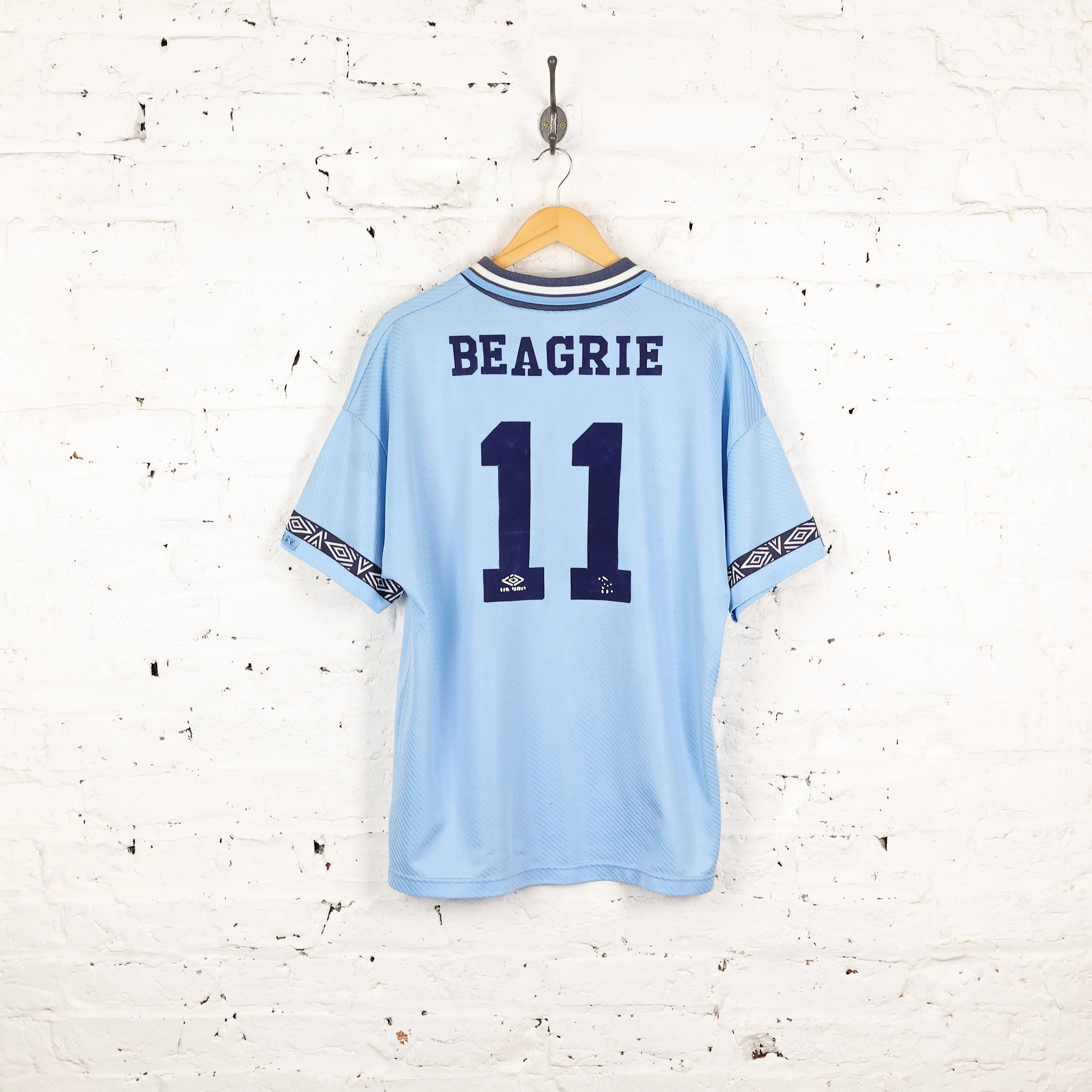 Manchester City 1994 Beagrie  Umbro Home Football Shirt - Blue - L