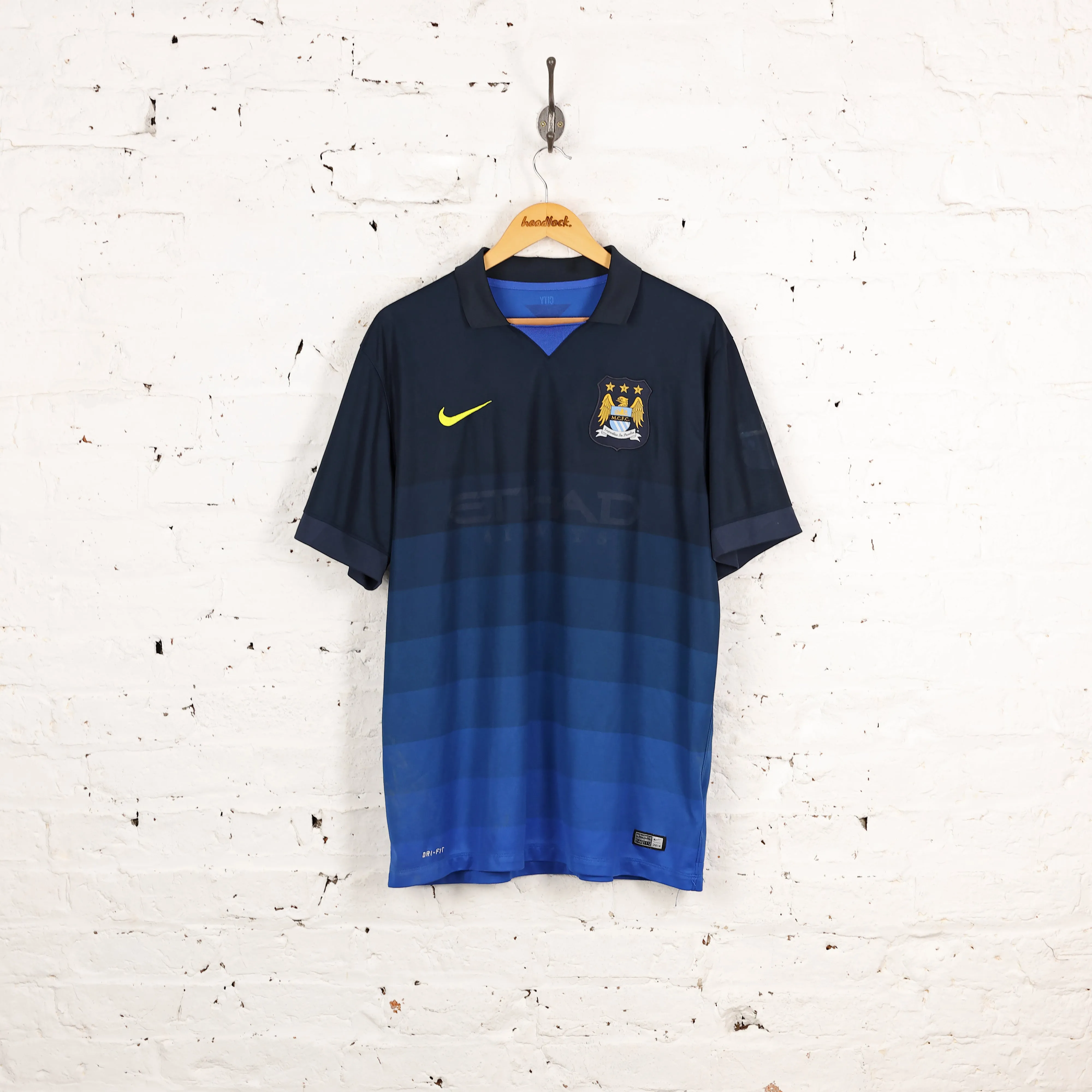 Manchester City 2014 Kompany Away Football Shirt - Blue - XL