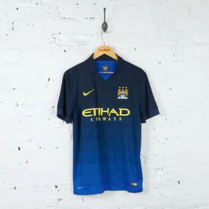 Manchester City 2014 Nike Away Football Shirt - Blue - M