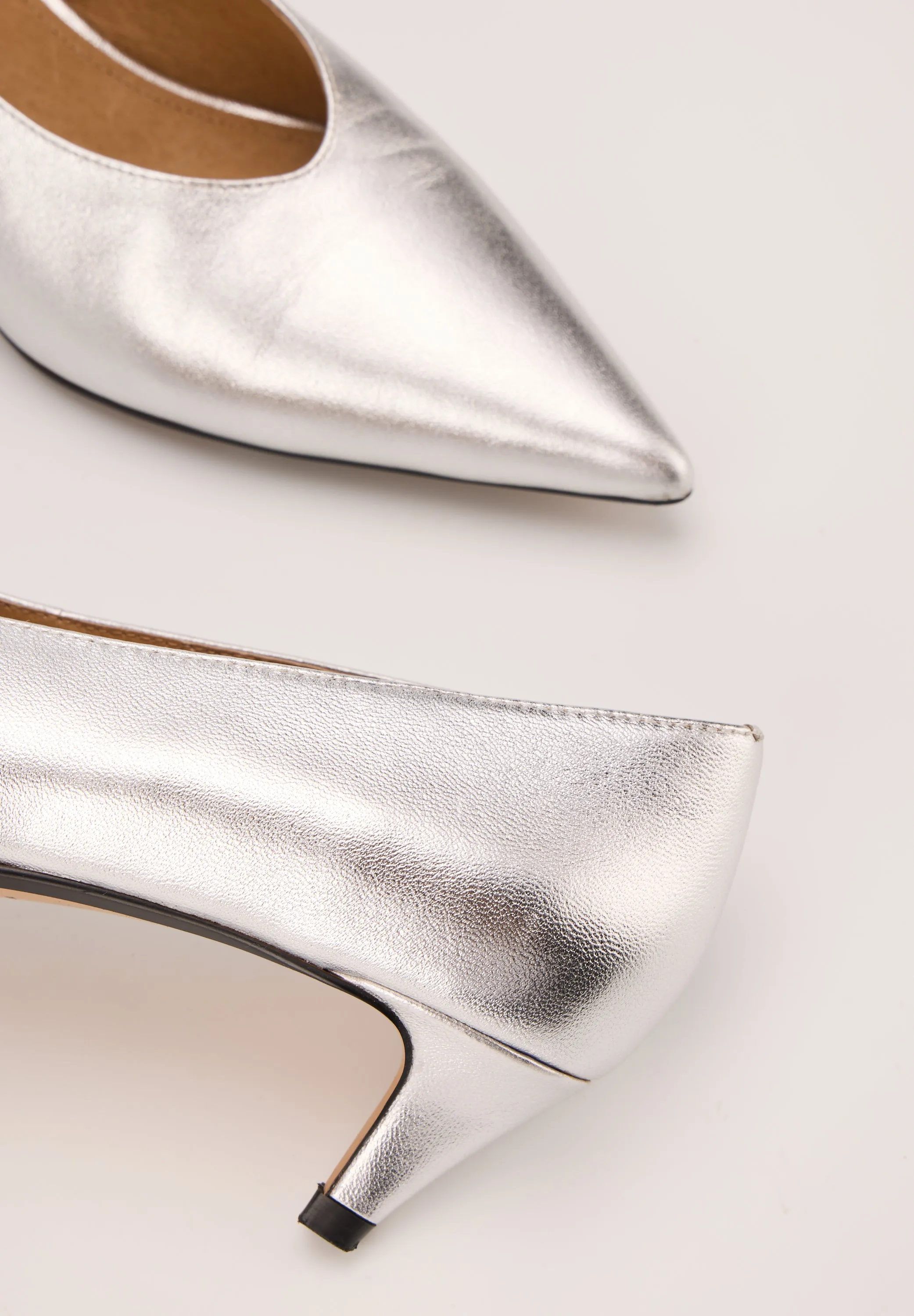 Marta-Cuir Métallisé Silver