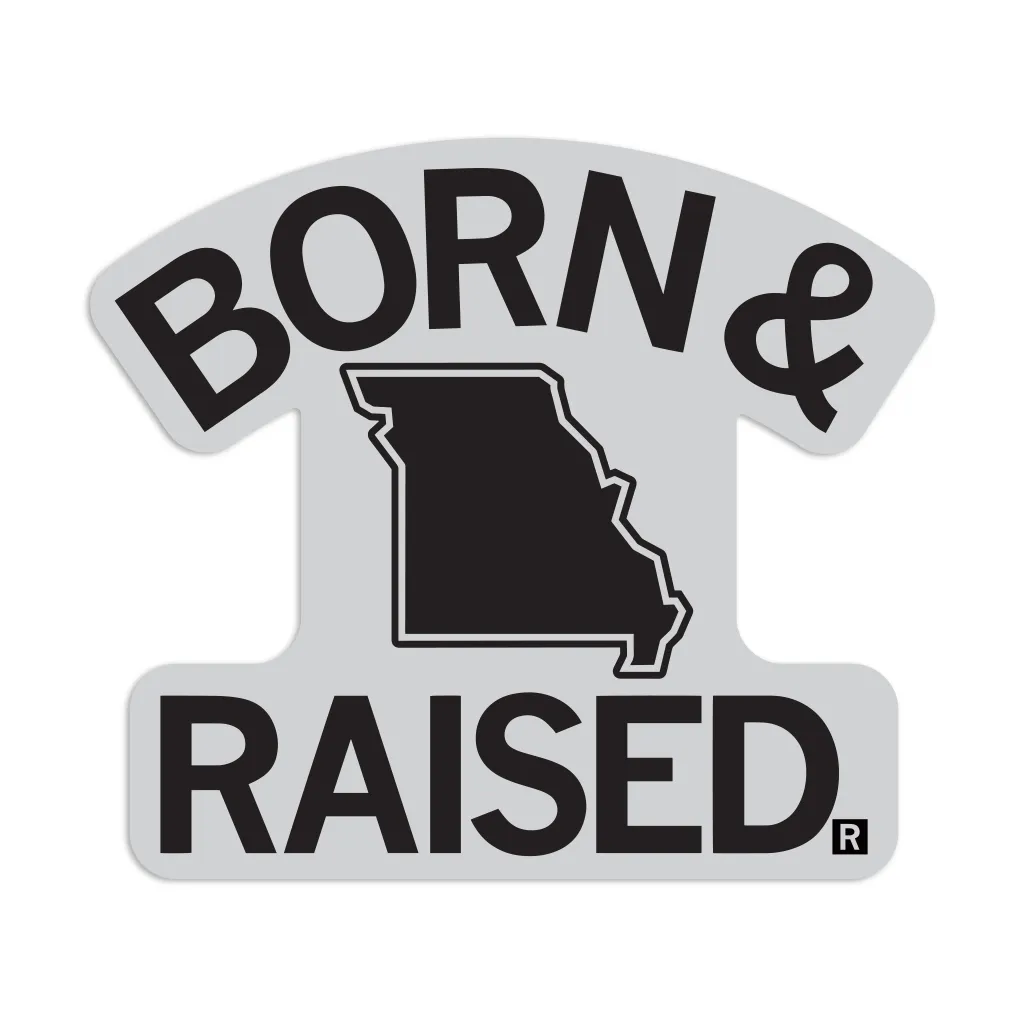 MO Born & Raised Grey Die-Cut Sticker