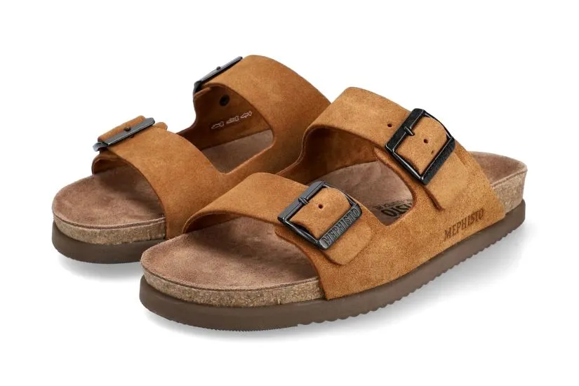'Nerio' men's slide sandal - tobacco brown