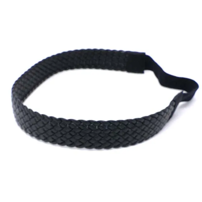 New York Collection Vegan Leather Woven Headwrap