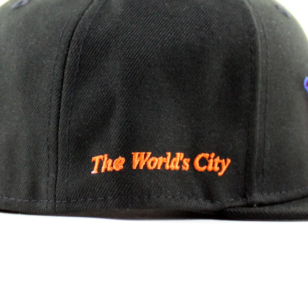 New York Mets The Worlds City Patch New Era 59Fifty Fitted Hat (Black Gray Under Brim)