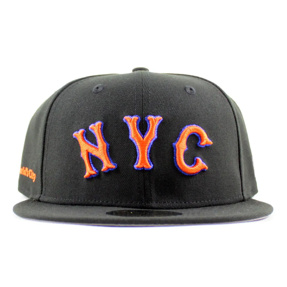 New York Mets The Worlds City Patch New Era 59Fifty Fitted Hat (Black Gray Under Brim)