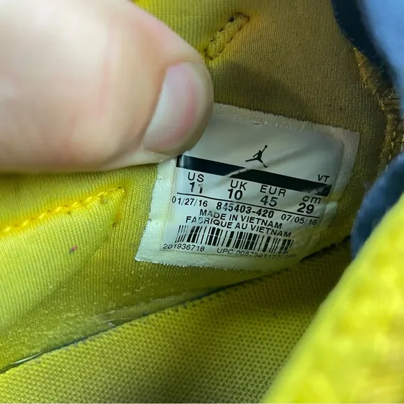 Nike Air Jordan Trainer 1 Low Michigan Wolverines 845403-420 Men's Size 11