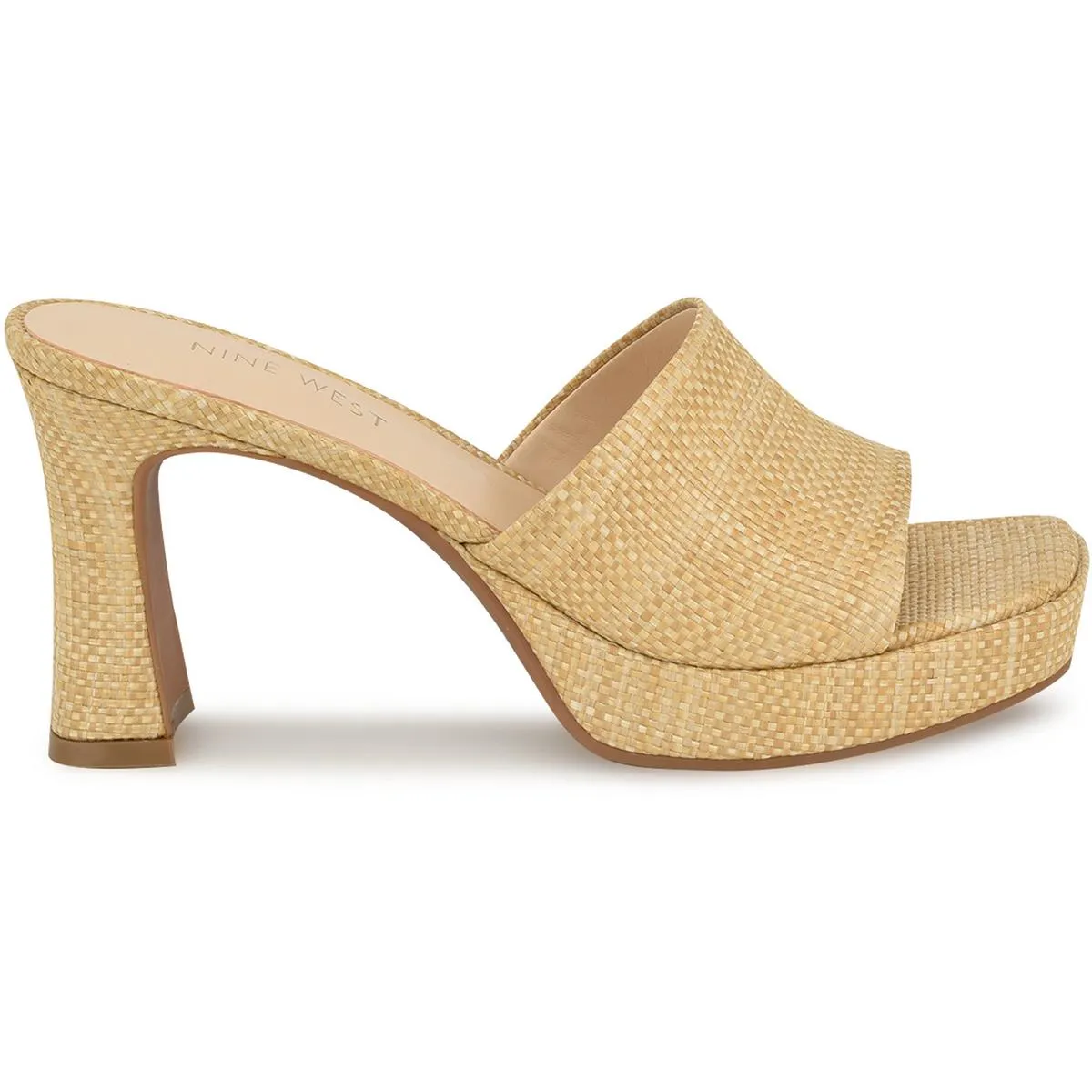 Nine West Womens BANNAH2 Laceless Woven Mule Sandals