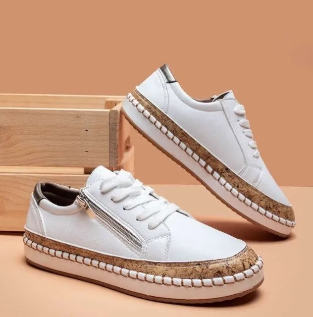 Oluchi™ Orthopedic Sneakers with Zipper and Floral Pattern