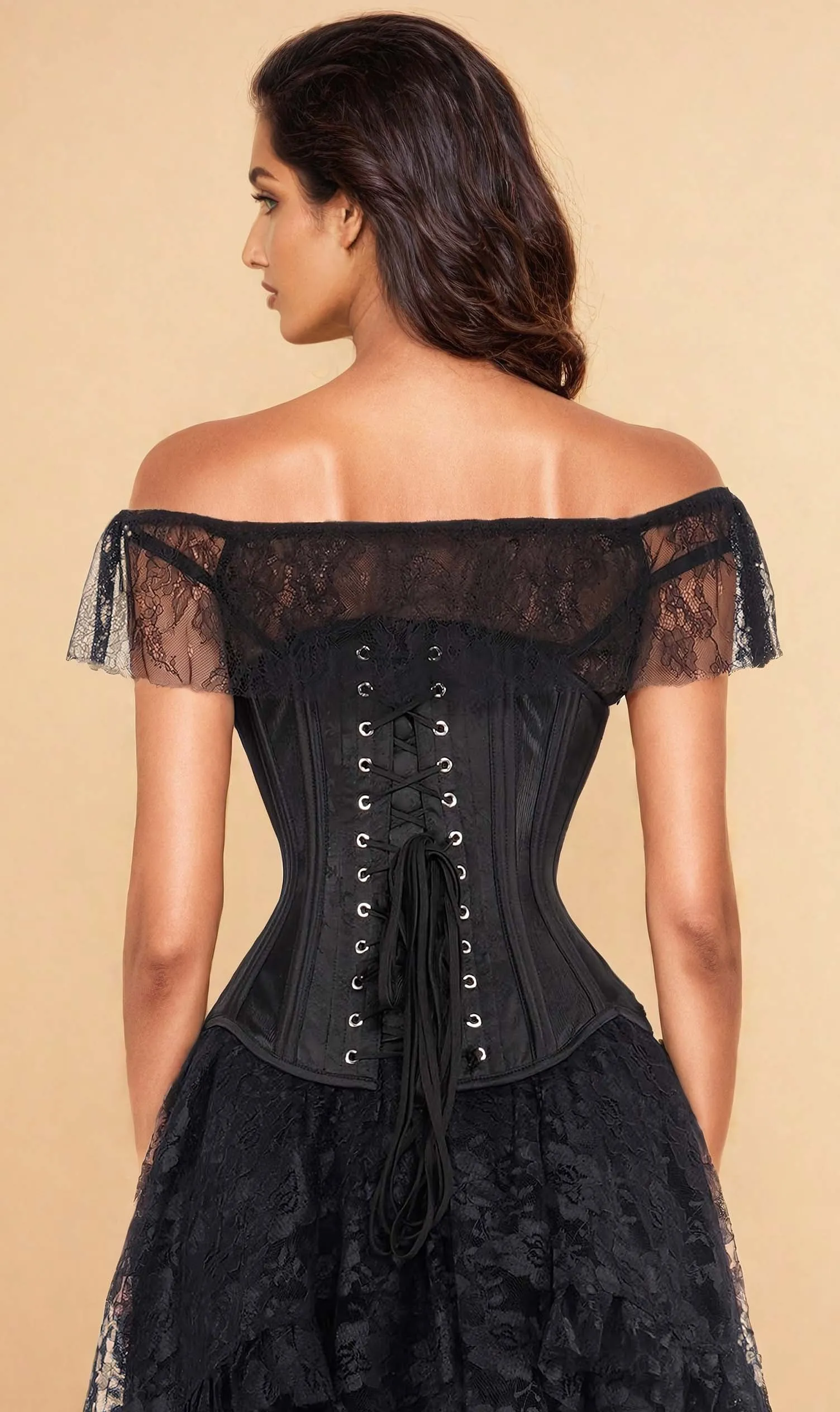 Paisley Mesh with Brocade Waist Trainer Corset