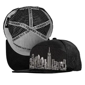 Performance Flat Bill Snapback | Midnight Skyline | Black PreOrder