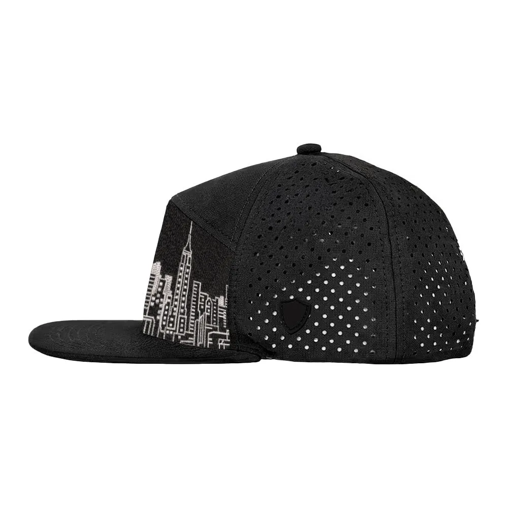 Performance Flat Bill Snapback | Midnight Skyline | Black PreOrder