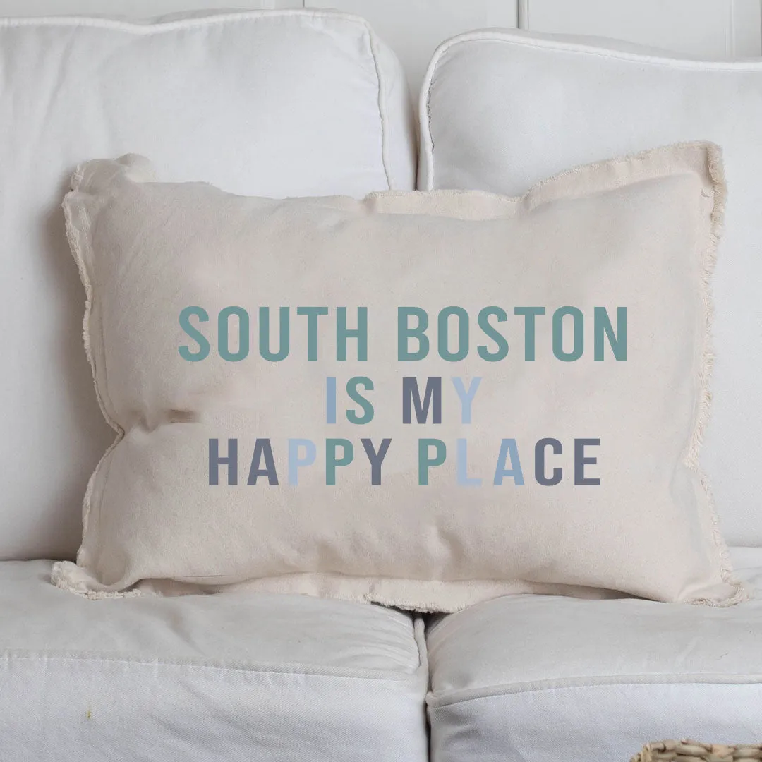 Personalized My Happy Place Lumbar Pillow