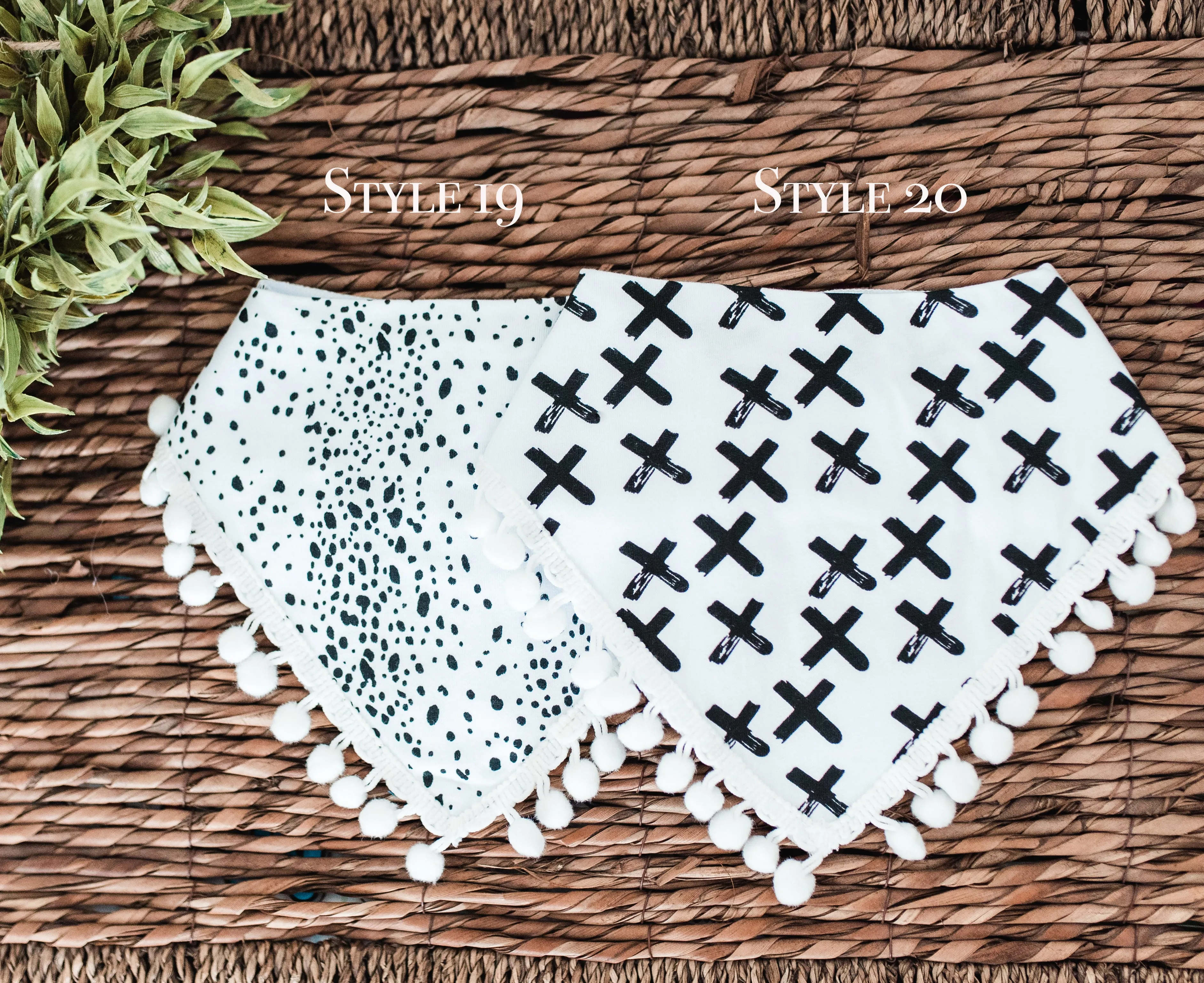 Pom Pom Trim Bandana Bibs - 20 Styles!