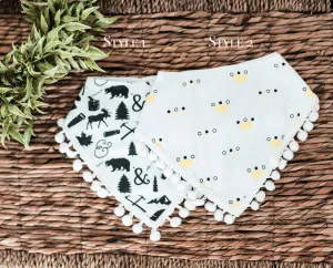 Pom Pom Trim Bandana Bibs - 20 Styles!