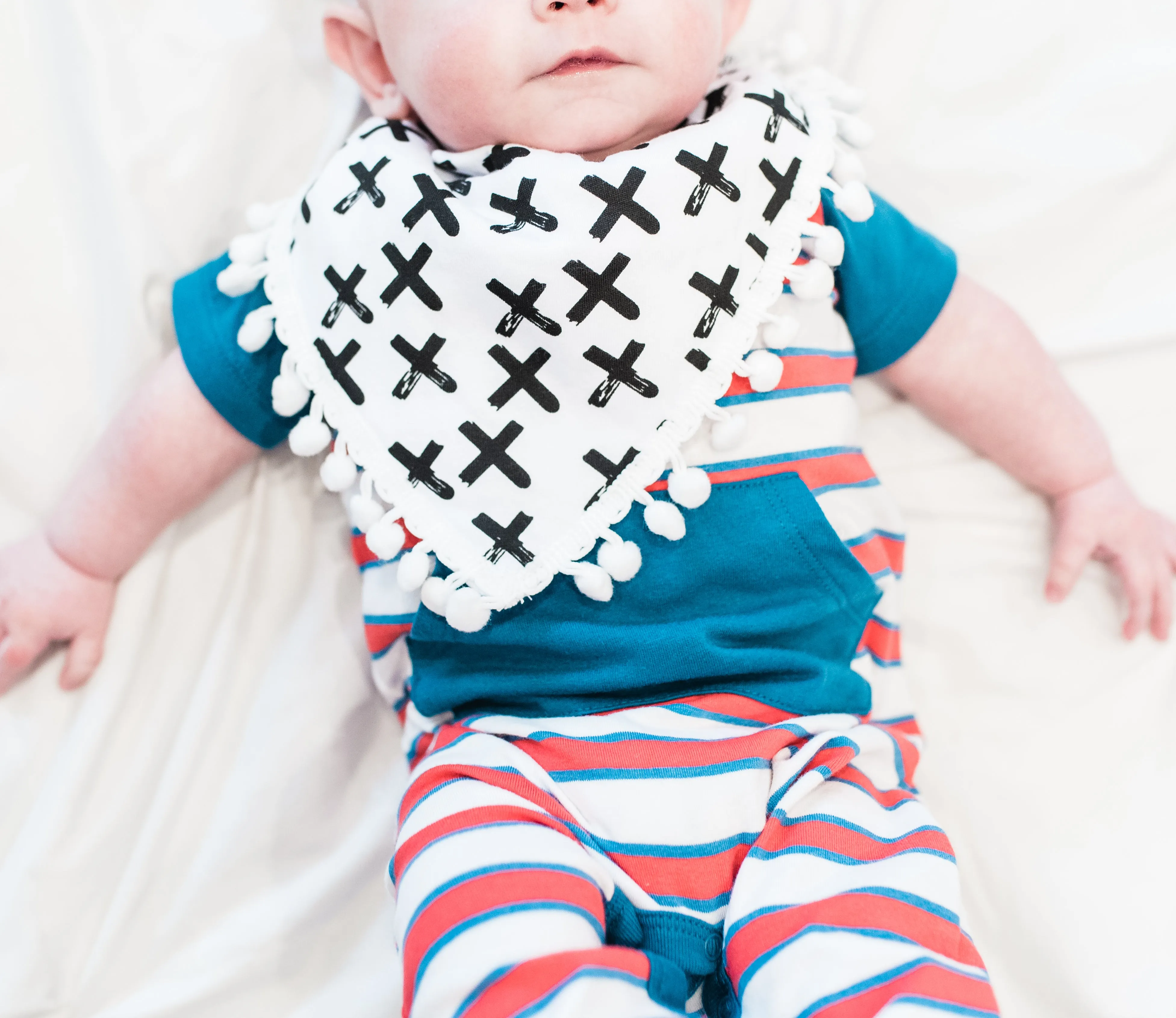 Pom Pom Trim Bandana Bibs - 20 Styles!