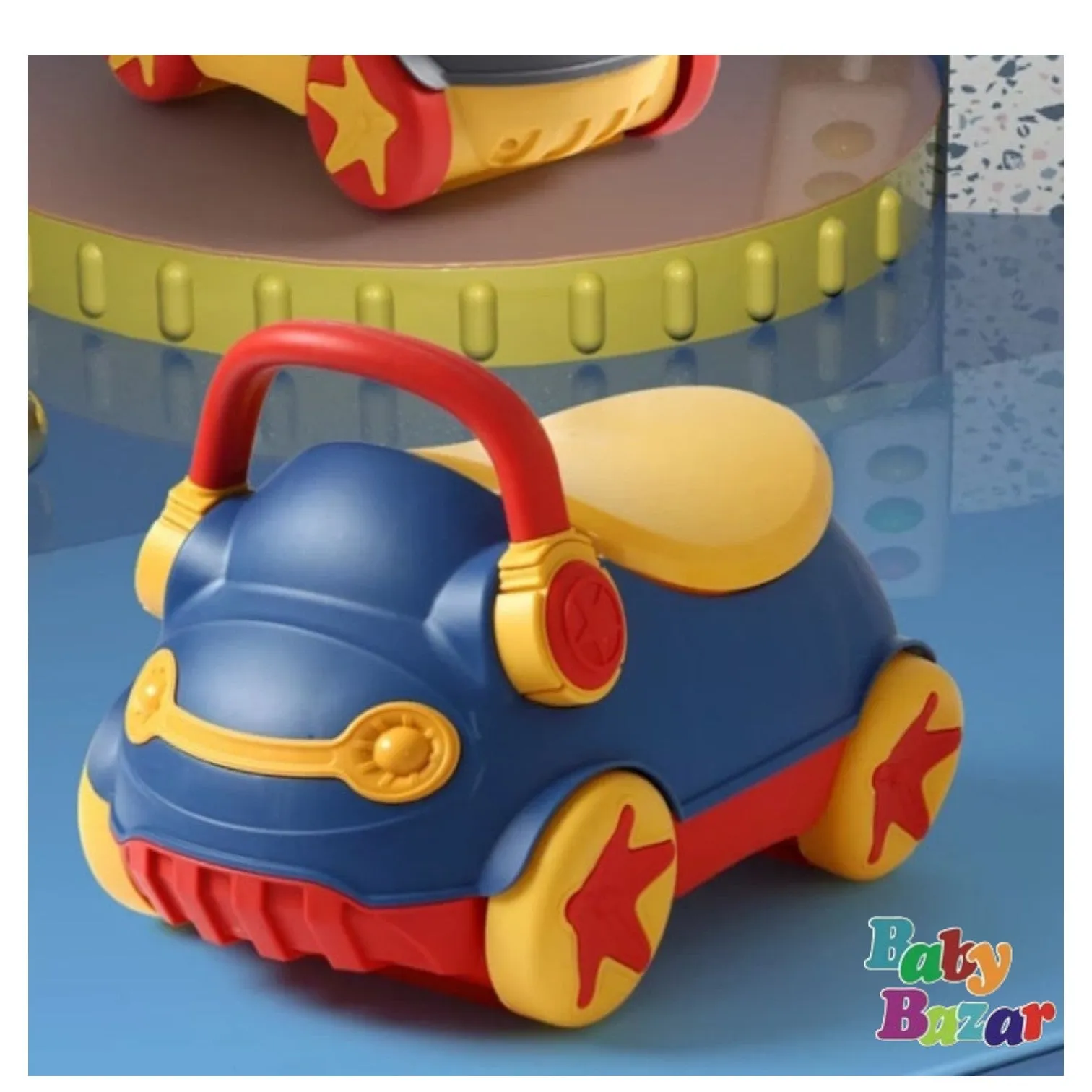 Potty Trainer Yellow And Blue Baby Potty Seat Car Shape
