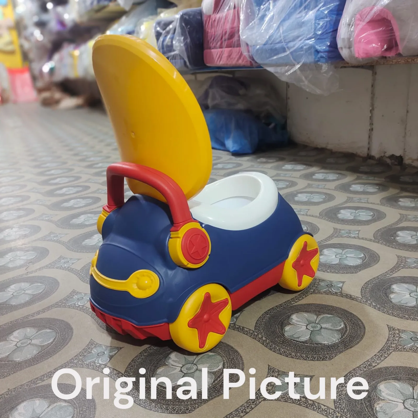 Potty Trainer Yellow And Blue Baby Potty Seat Car Shape