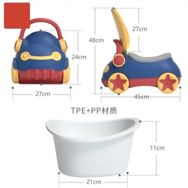 Potty Trainer Yellow And Blue Baby Potty Seat Car Shape