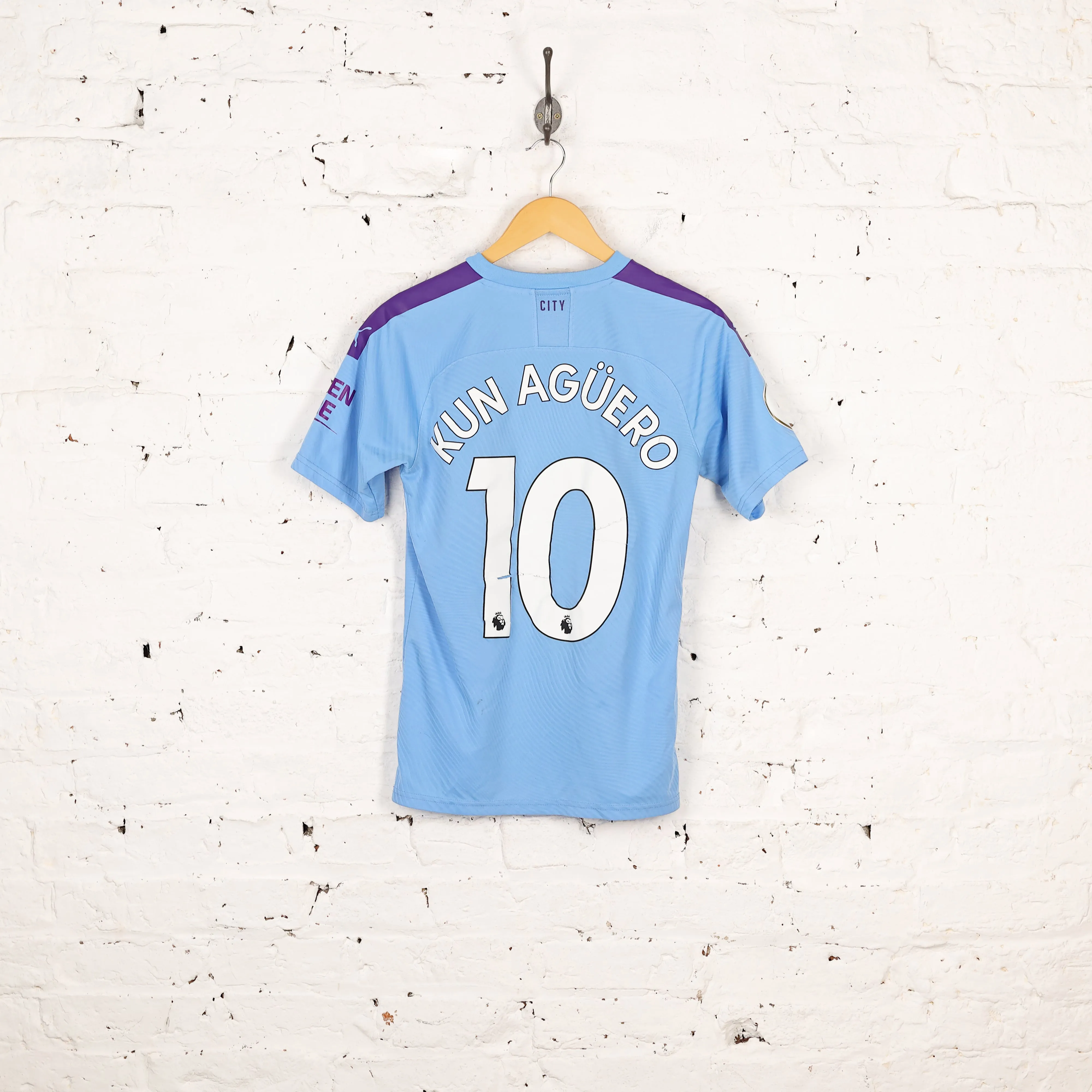 Puma Manchester City 2019 Kun Aguero Home Football Shirt - Blue - S