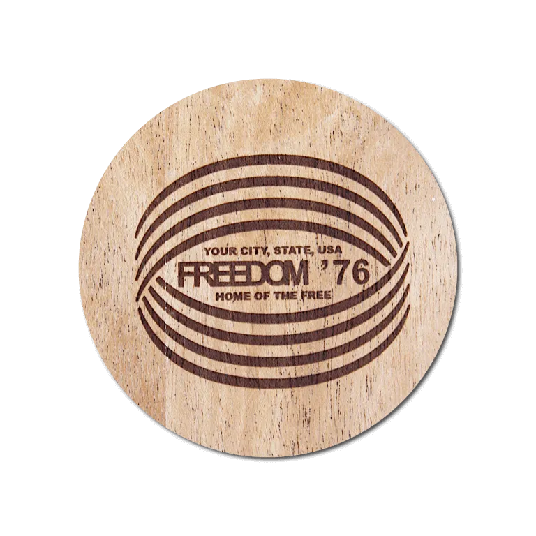Real Wood Sticker - Freedom '76 Collection (Customized with your City & State)