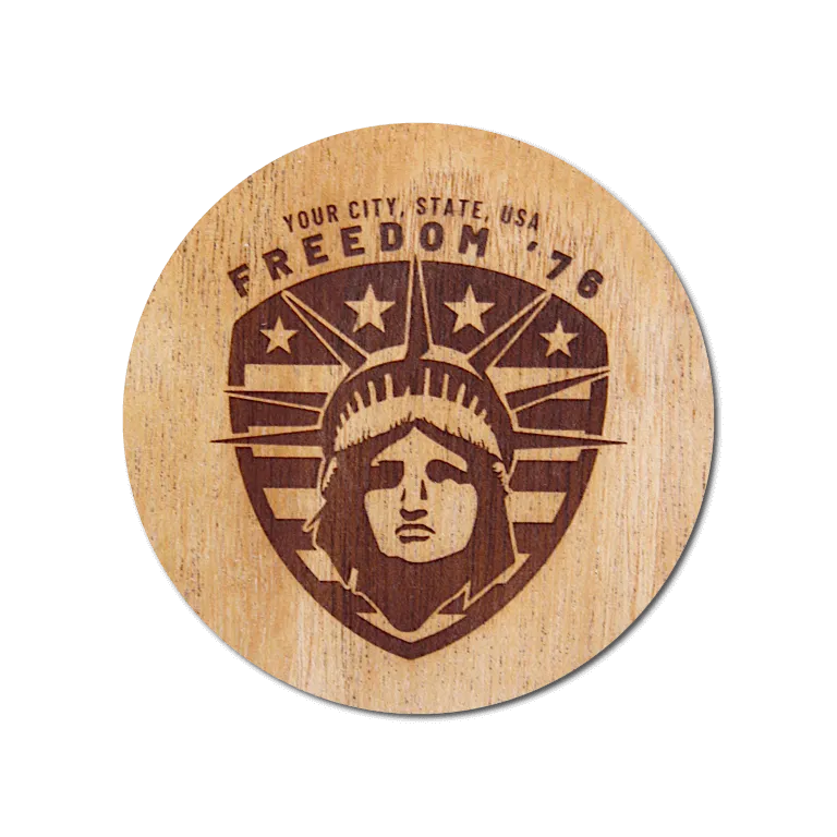 Real Wood Sticker - Freedom '76 Collection (Customized with your City & State)