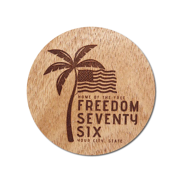 Real Wood Sticker - Freedom '76 Collection (Customized with your City & State)