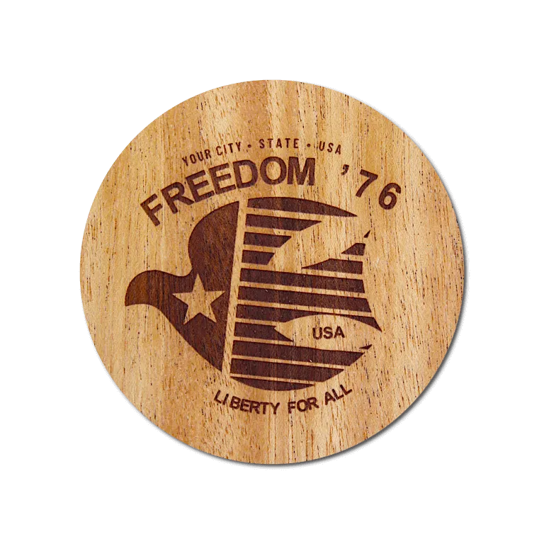 Real Wood Sticker - Freedom '76 Collection (Customized with your City & State)