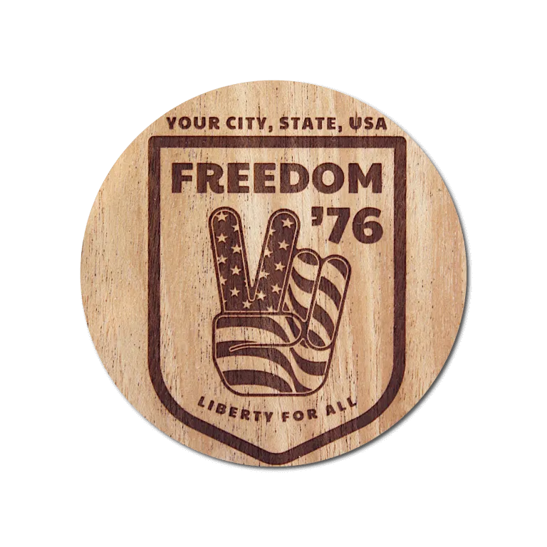 Real Wood Sticker - Freedom '76 Collection (Customized with your City & State)
