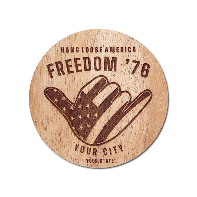 Real Wood Sticker - Freedom '76 Collection (Customized with your City & State)
