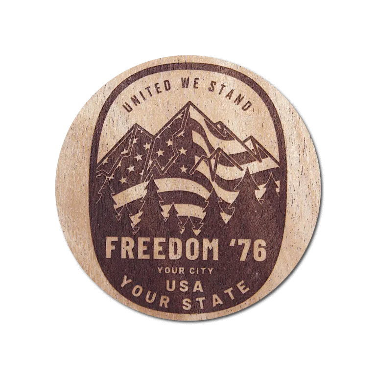 Real Wood Sticker - Freedom '76 Collection (Customized with your City & State)