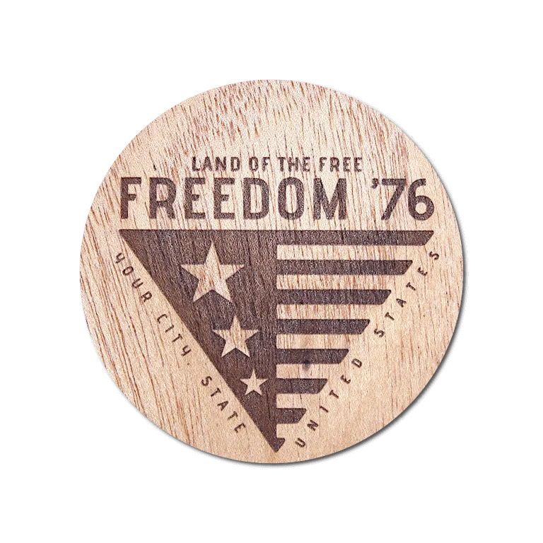 Real Wood Sticker - Freedom '76 Collection (Customized with your City & State)