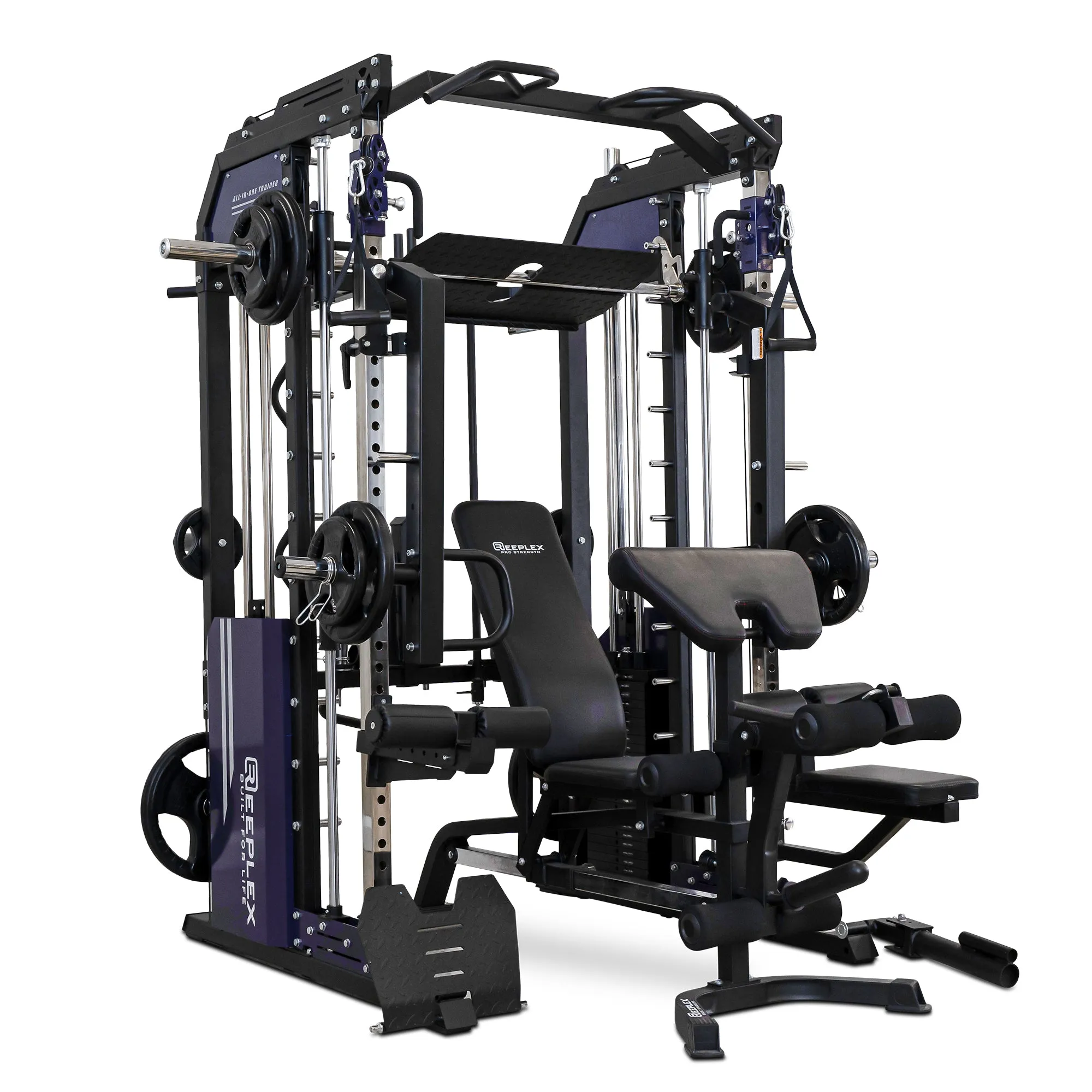 Reeplex Cx3 Multi Gym   Adjustable Bench   100kg Weight Plates   Barbell   Leg Press   Jammer Arms