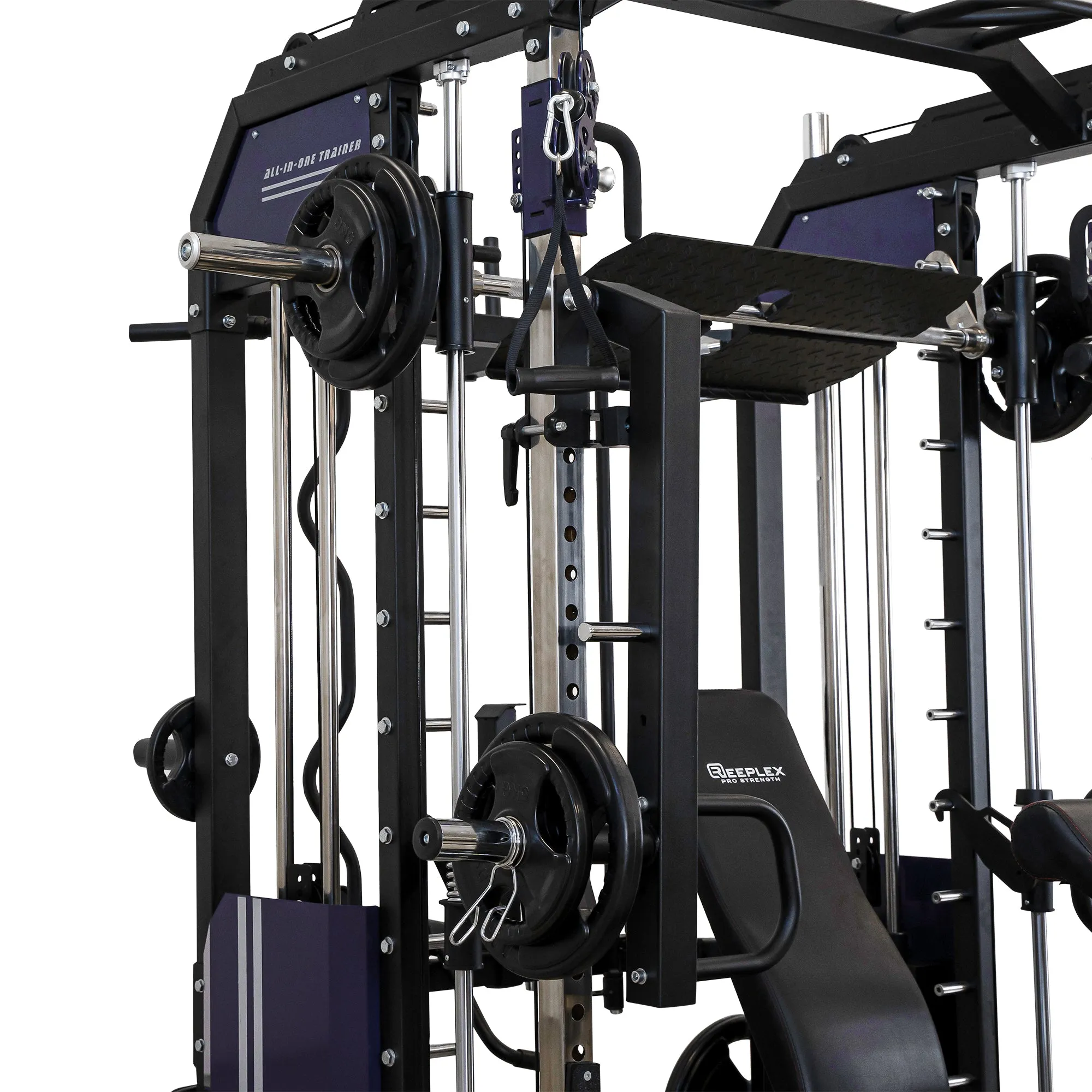 Reeplex Cx3 Multi Gym   Adjustable Bench   100kg Weight Plates   Barbell   Leg Press   Jammer Arms