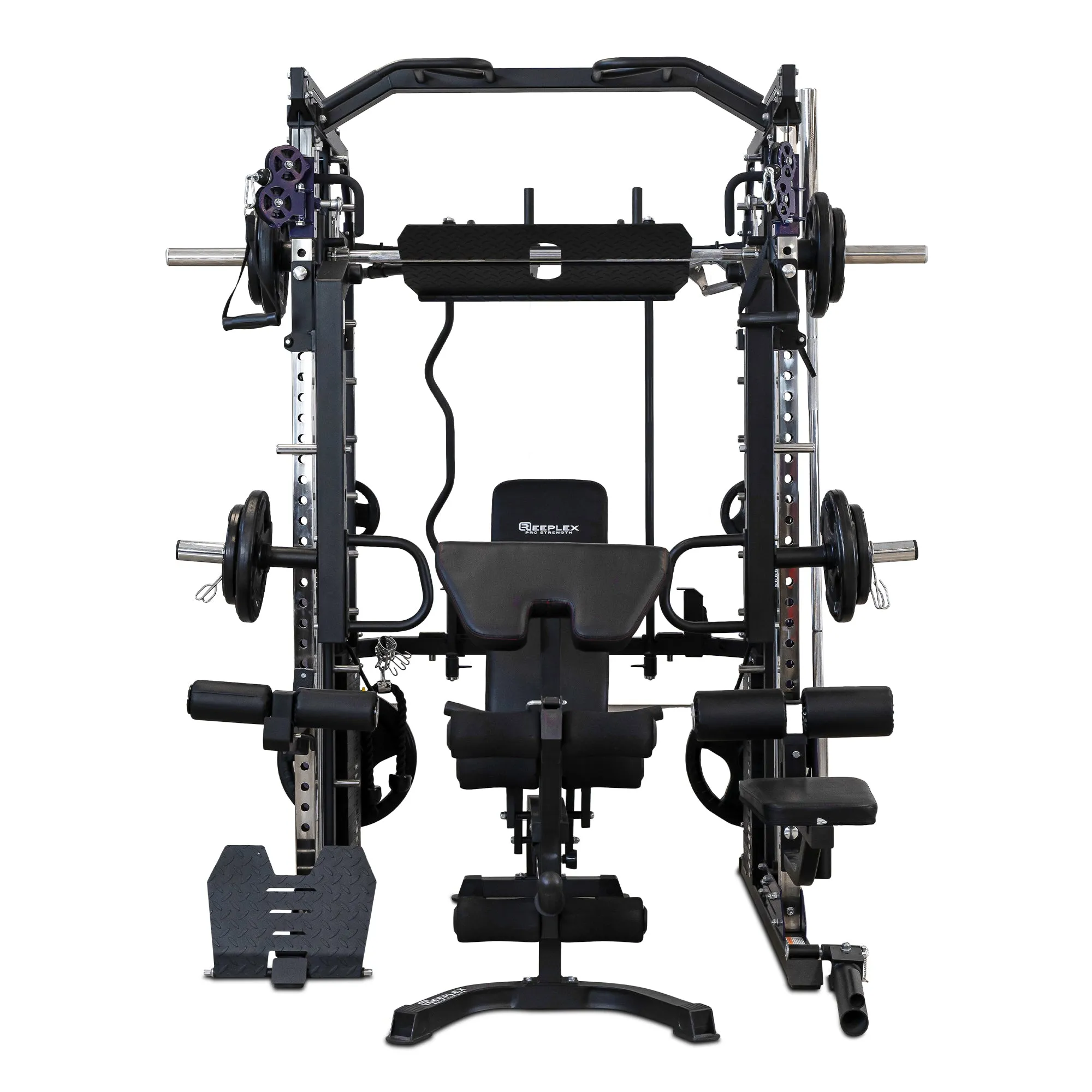 Reeplex Cx3 Multi Gym   Adjustable Bench   100kg Weight Plates   Barbell   Leg Press   Jammer Arms