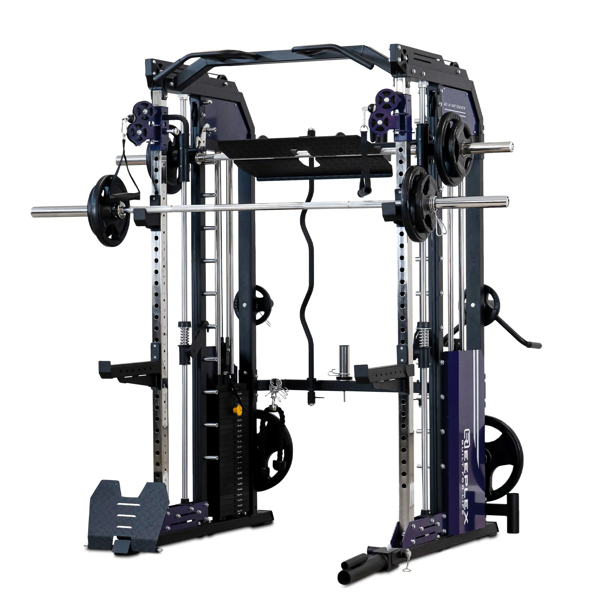 Reeplex Cx3 Multi Gym   Adjustable Bench   100kg Weight Plates   Barbell   Leg Press   Jammer Arms