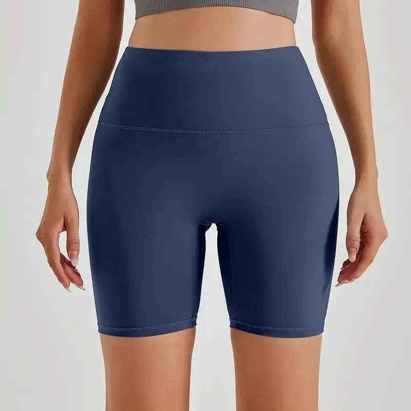 Seamless Biker Yoga Shorts Solid Color Running Women Yoga Gym Shorts Tummy Control Women Yoga Shorts