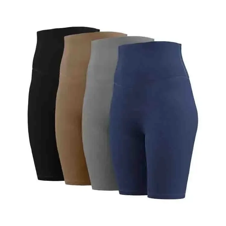 Seamless Biker Yoga Shorts Solid Color Running Women Yoga Gym Shorts Tummy Control Women Yoga Shorts